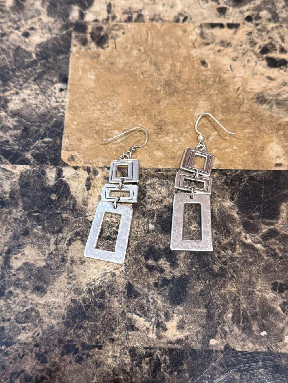 Brighton Geometric Multi-Rectangular Drop Earrings - Picture 4 of 5